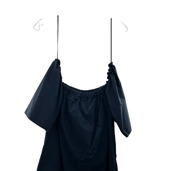 Zara Trafaluc Collection Off Shoulder Shift Dress Navy Size Large Short Sleeve - Picture 3 of 10